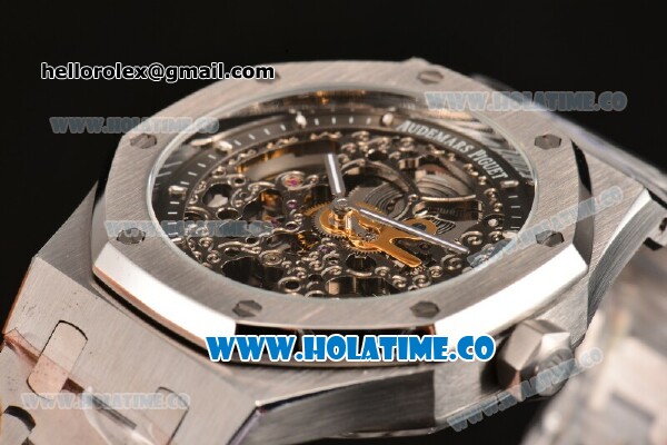 Audemars Piguet Royal Oak 41MM Asia Automatic Full Steel with Silver Markers and Skeleton Dial - Click Image to Close